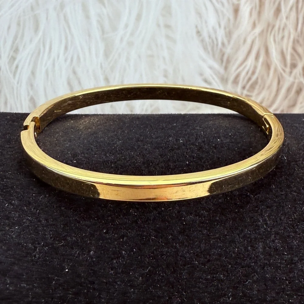 Anne Klein Goldtone Hinged Bangle Bracelet